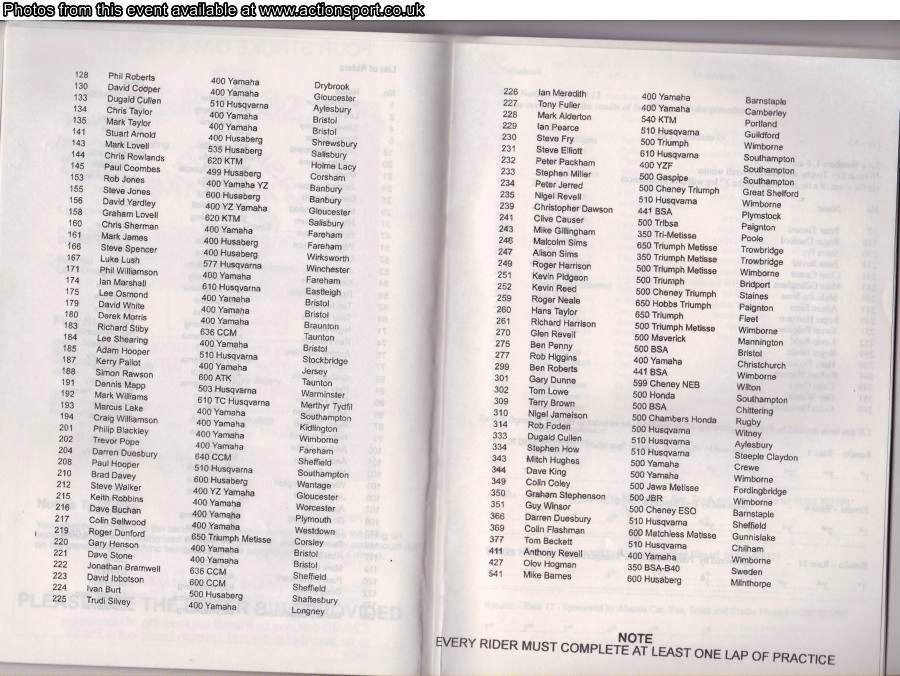 Event programme page