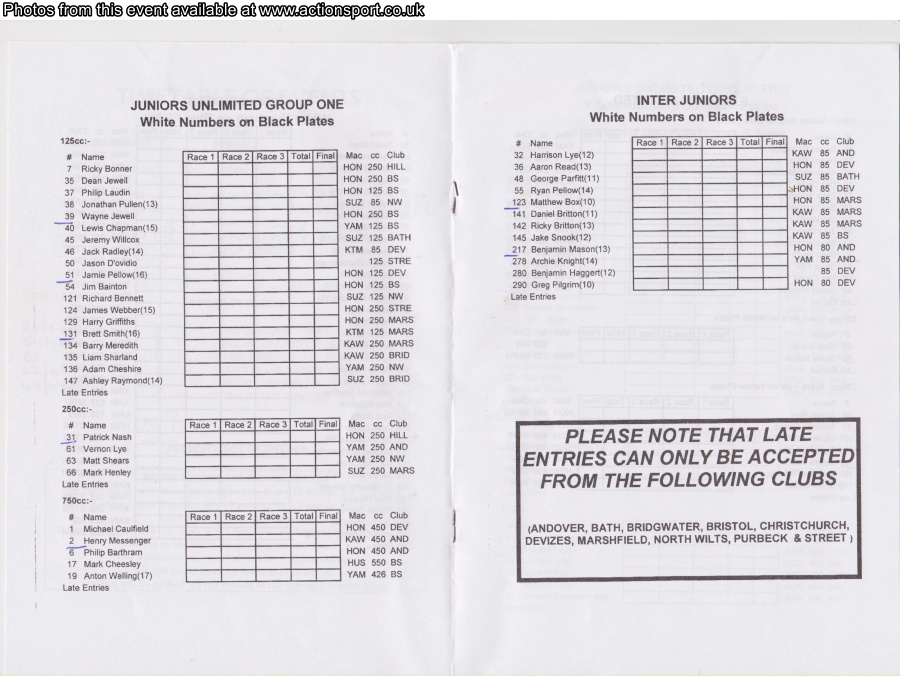 Event programme page