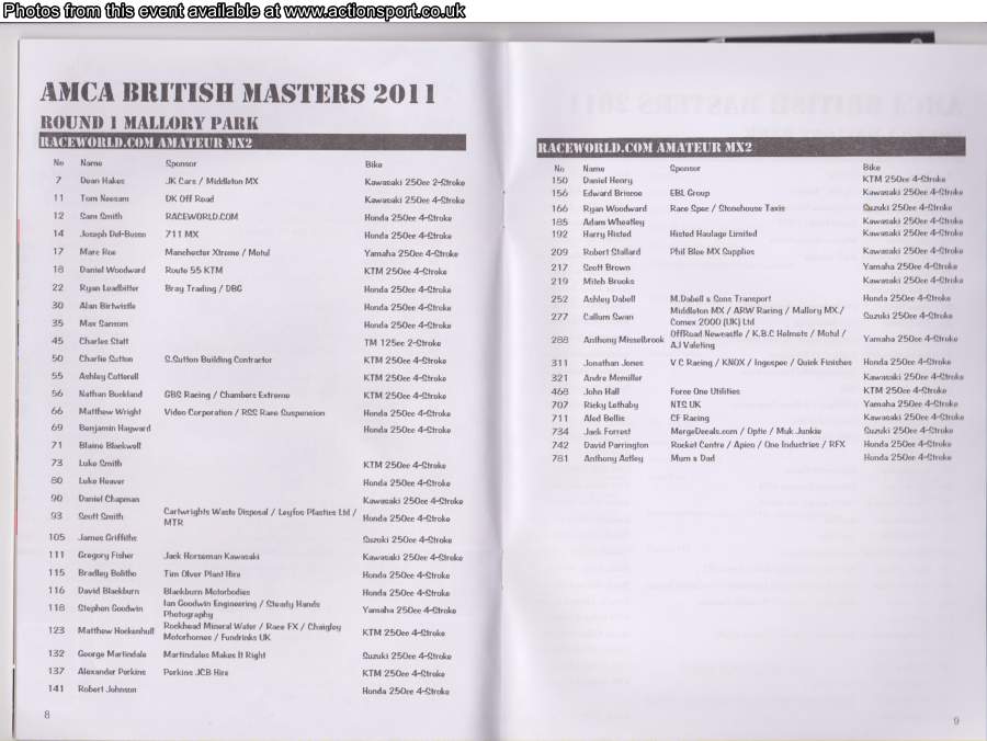Event programme page